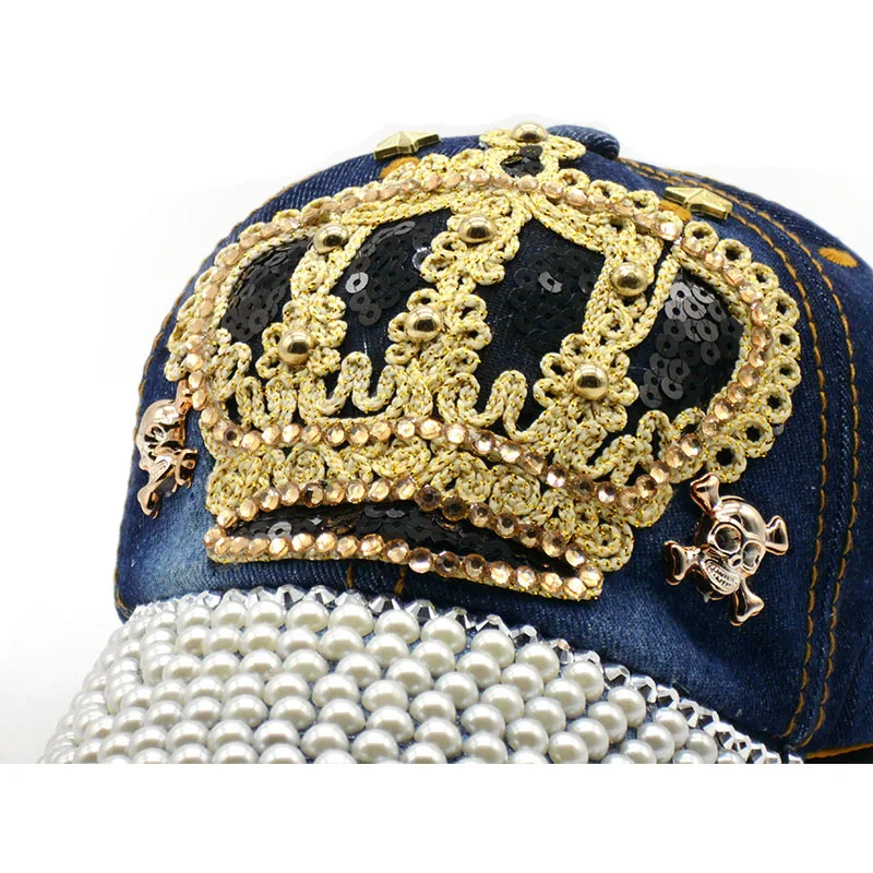 Jeans Cappy Denim Look Fashion Basecap Cap Kappe gebogen Damen Baseball Cap