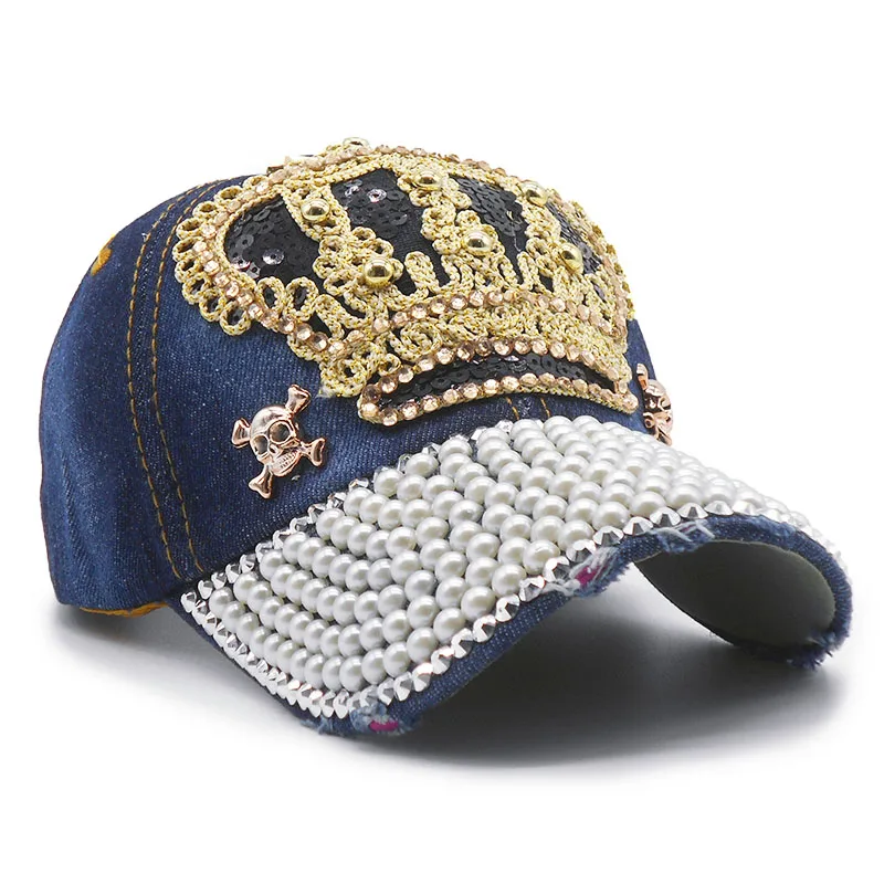 Jeans Cappy Denim Look Fashion Basecap Cap Kappe gebogen Damen Baseball Cap
