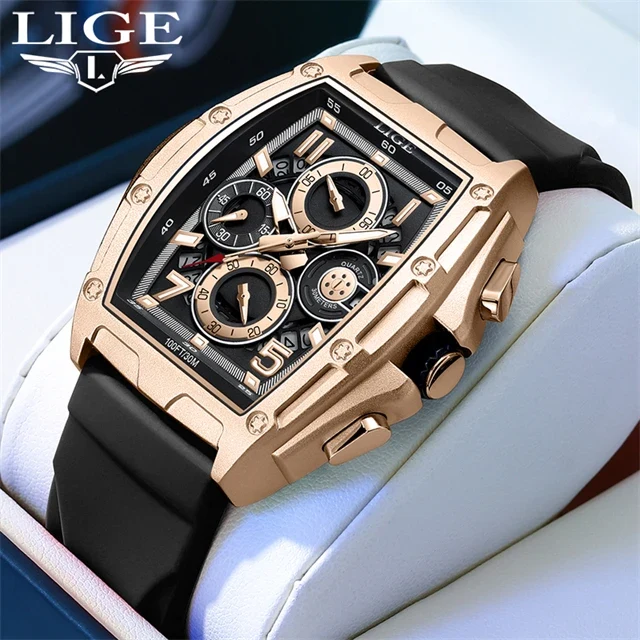 Herren Armbanduhr Silber Schwarz Edelstahl Quarzuhr Luxus Chronograph Business
