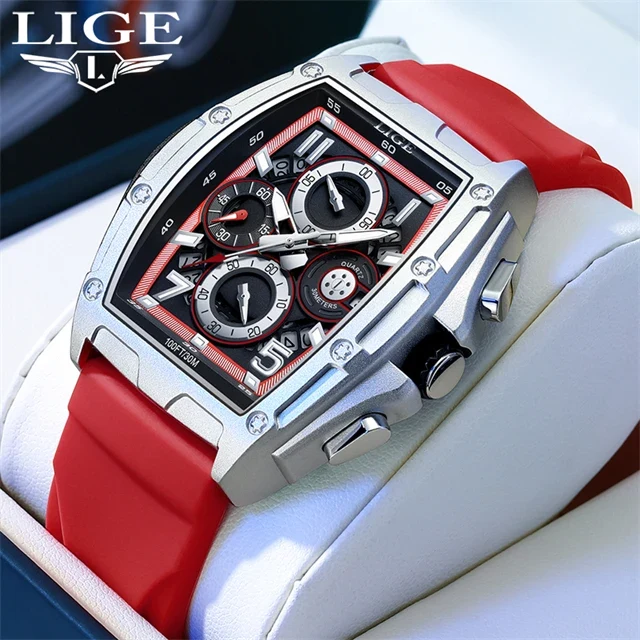 Herren Armbanduhr Silber Schwarz Edelstahl Quarzuhr Luxus Chronograph Business