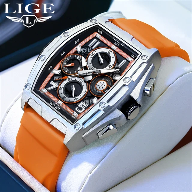 Herren Armbanduhr Silber Schwarz Edelstahl Quarzuhr Luxus Chronograph Business