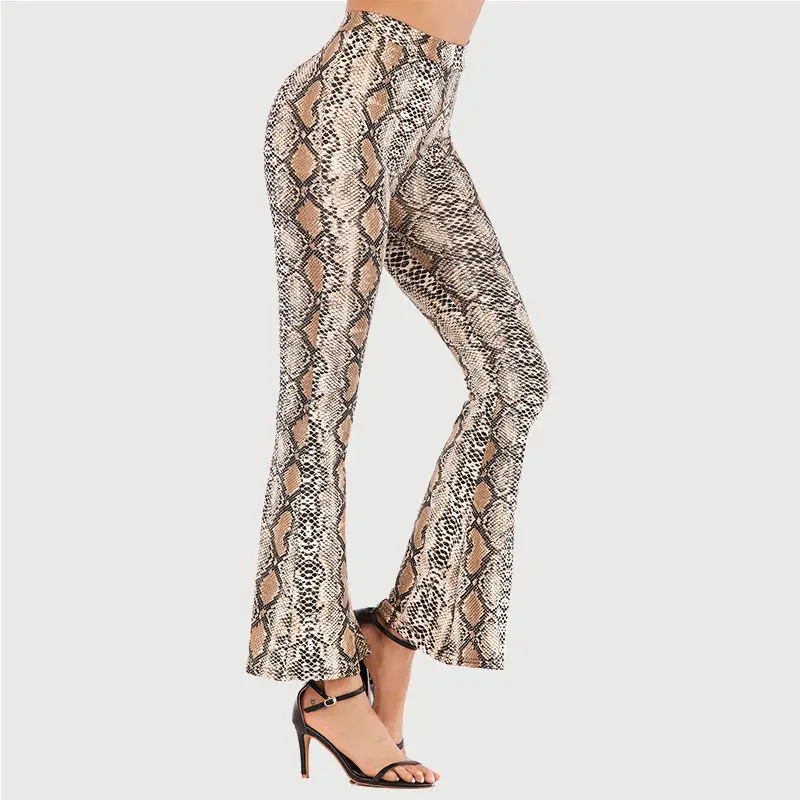 Damen Leggings Sexy gestreift hoher Taille Bootcut Hüftjeans Schlaghose Flared