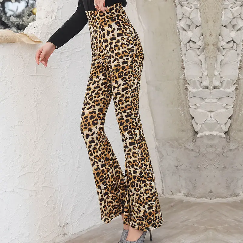 Damen Leggings Sexy gestreift hoher Taille Bootcut Hüftjeans Schlaghose Flared
