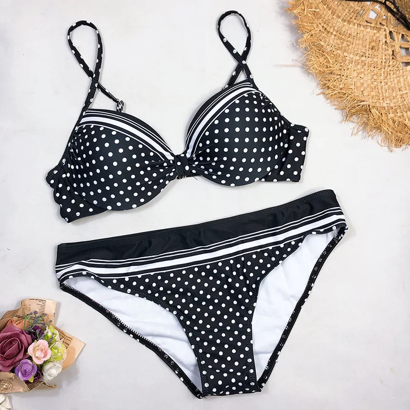 Damen Bademode Böhmisch Brasilianischer Bikini Set Sexy Push Up Tanga Badeanzug