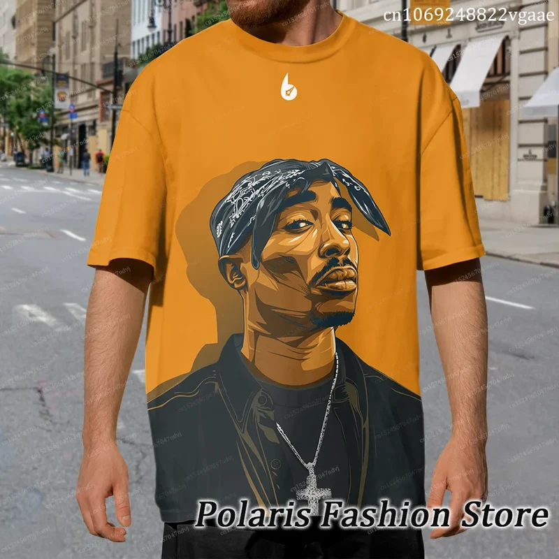 Herren Rap & Hip Hop T-Shirt Rundhals Sommer Streetwear Rapper Oversized Shirt