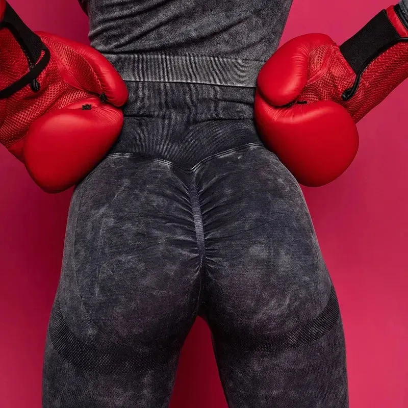 Yoga Leggings Push Up Hohe Taille Sexy Damen Sport Hose Fitness Gym Stretch