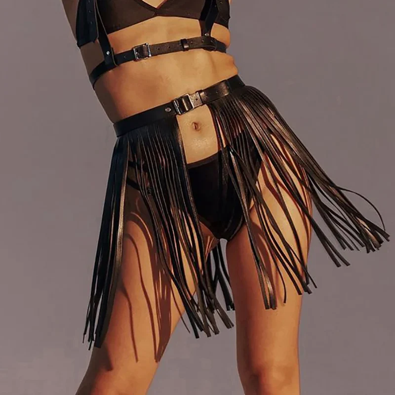 Sexy Pu Lederrock Rock Gürtel Punk Frauen Minirock Bdsm Fetisch Kleidung Dessous