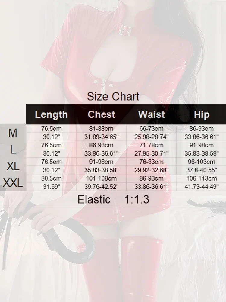 Damen Sexy Latex Dessous Bodysuit Babydoll Reizwäsche Body Fetish Unterwäsche