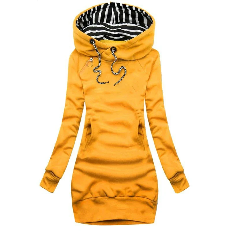 Damen Kapuzenkleid Pullikleid Party Kleid Minikleid Hoodie Kapuzenpullover