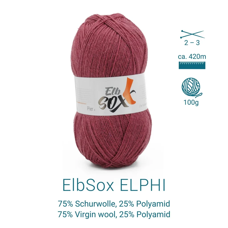 ElbSox Pier 4 | 100g Sockenwolle | 010 - Morgenröte