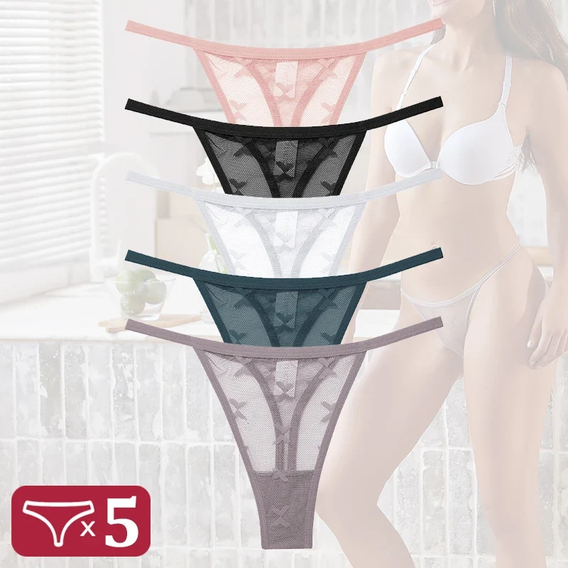 5Stk Frauen Spitze Tanga String Höschen Sexy Schlüpfer Slip Dessous Unterwäsche