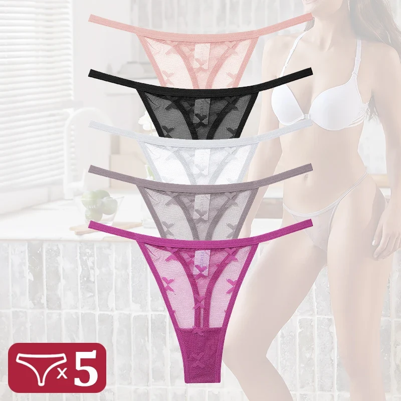 5Stk Frauen Spitze Tanga String Höschen Sexy Schlüpfer Slip Dessous Unterwäsche
