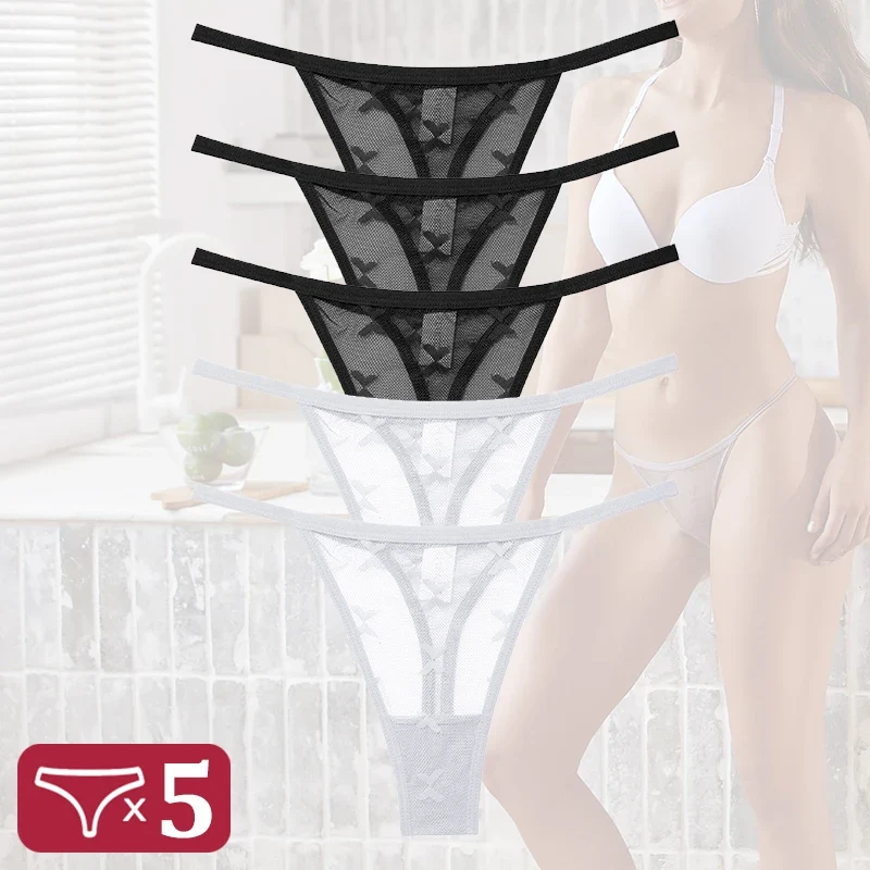 5Stk Frauen Spitze Tanga String Höschen Sexy Schlüpfer Slip Dessous Unterwäsche