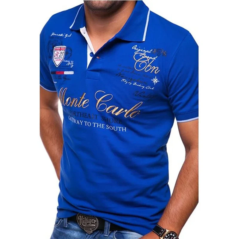 Herren Poloshirt Kontrast Kragen Polo Kurzarm Slim Fit Hemd Polohemd T-Shirt NEU