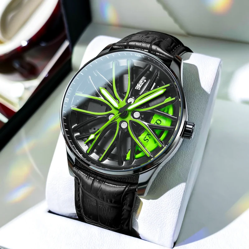 Herren Armbanduhr Edelstahl Felge Fashion Sport Quarz Uhr Chronograph Business
