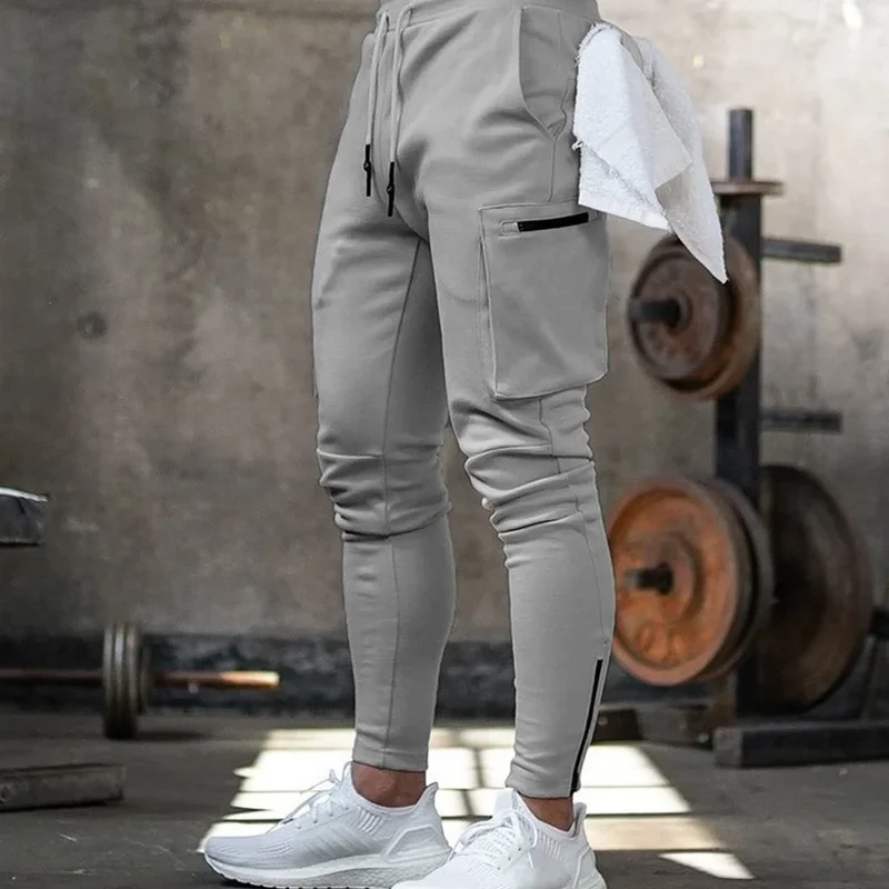 Herren Sporthose Jogger Jogginghose Sweatpants Trainingshose Cargo Hose mit Zip