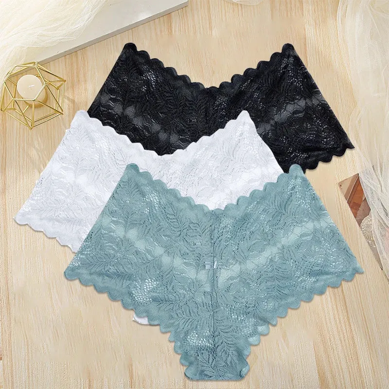 3Stk Frauen Spitze Tanga String Höschen Sexy Schlüpfer Slip Dessous Unterwäsche