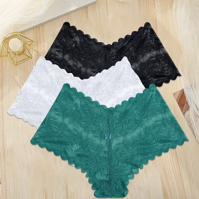 3Stk Frauen Spitze Tanga String Höschen Sexy Schlüpfer Slip Dessous Unterwäsche