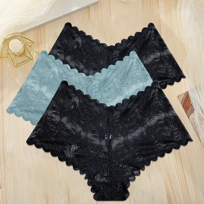 3Stk Frauen Spitze Tanga String Höschen Sexy Schlüpfer Slip Dessous Unterwäsche