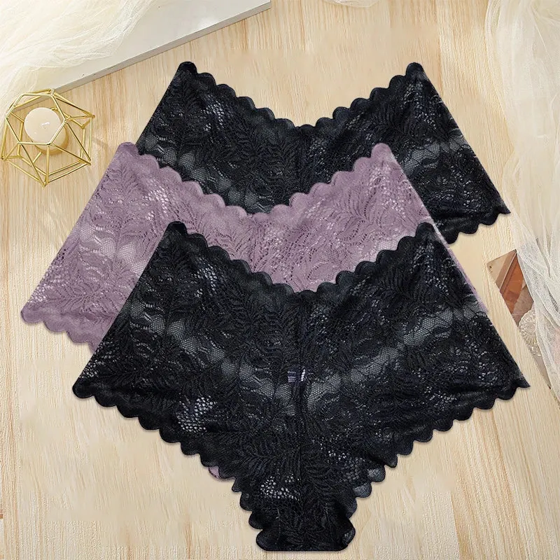 3Stk Frauen Spitze Tanga String Höschen Sexy Schlüpfer Slip Dessous Unterwäsche