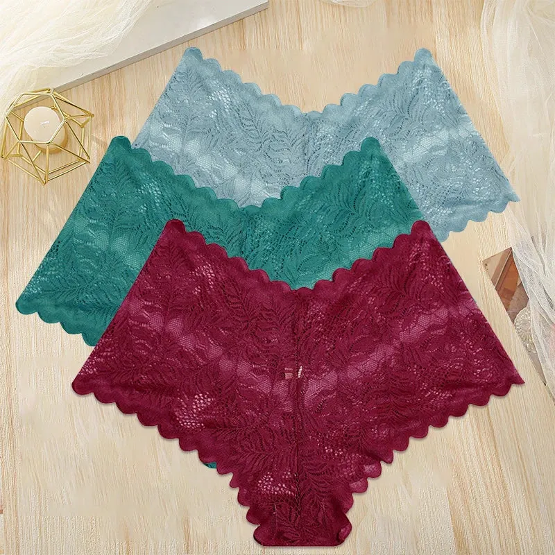 3Stk Frauen Spitze Tanga String Höschen Sexy Schlüpfer Slip Dessous Unterwäsche