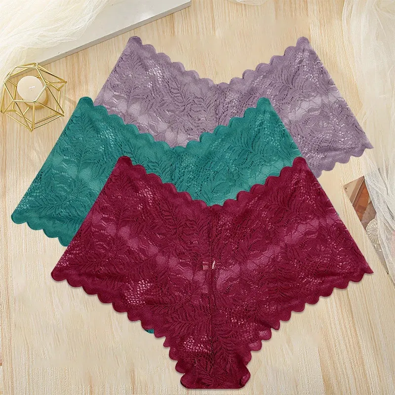 3Stk Frauen Spitze Tanga String Höschen Sexy Schlüpfer Slip Dessous Unterwäsche