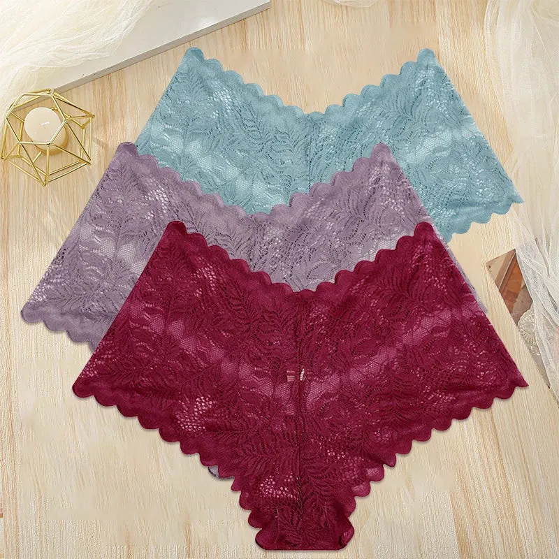 3Stk Frauen Spitze Tanga String Höschen Sexy Schlüpfer Slip Dessous Unterwäsche