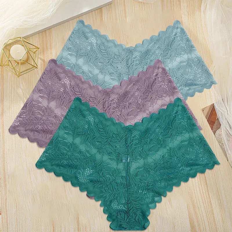 3Stk Frauen Spitze Tanga String Höschen Sexy Schlüpfer Slip Dessous Unterwäsche
