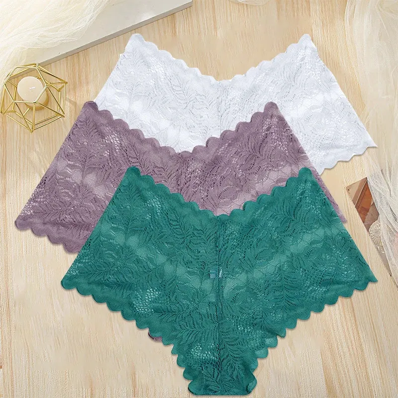 3Stk Frauen Spitze Tanga String Höschen Sexy Schlüpfer Slip Dessous Unterwäsche
