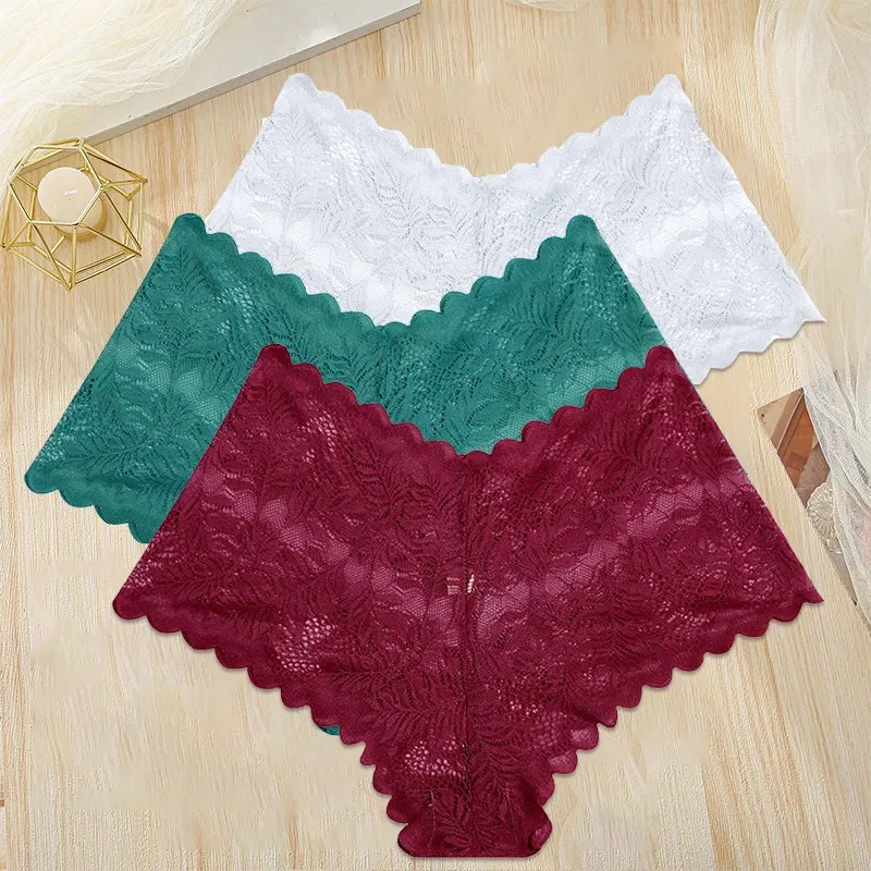 3Stk Frauen Spitze Tanga String Höschen Sexy Schlüpfer Slip Dessous Unterwäsche