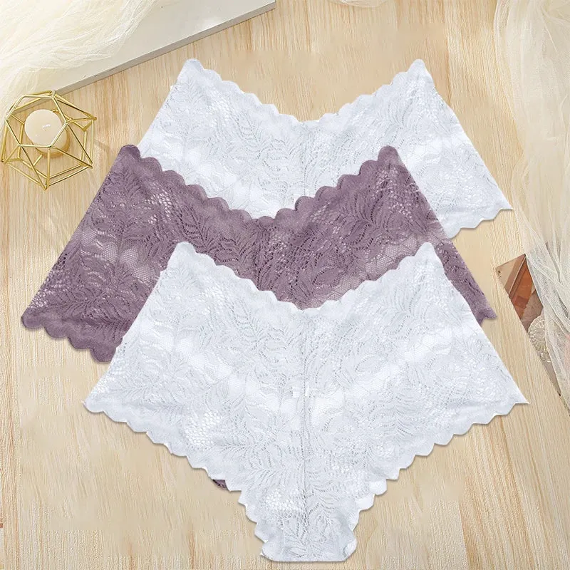 3Stk Frauen Spitze Tanga String Höschen Sexy Schlüpfer Slip Dessous Unterwäsche