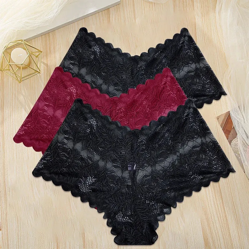 3Stk Frauen Spitze Tanga String Höschen Sexy Schlüpfer Slip Dessous Unterwäsche