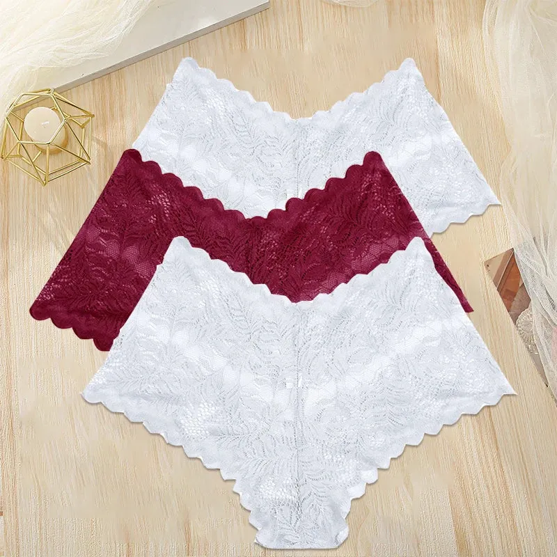 3Stk Frauen Spitze Tanga String Höschen Sexy Schlüpfer Slip Dessous Unterwäsche