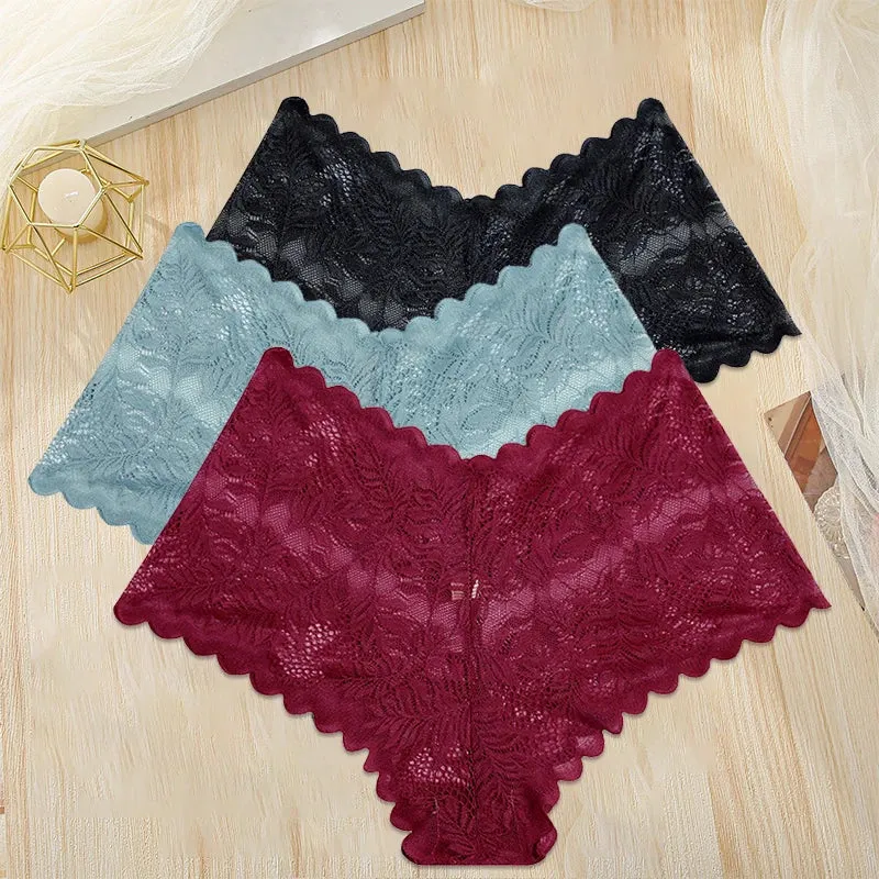 3Stk Frauen Spitze Tanga String Höschen Sexy Schlüpfer Slip Dessous Unterwäsche