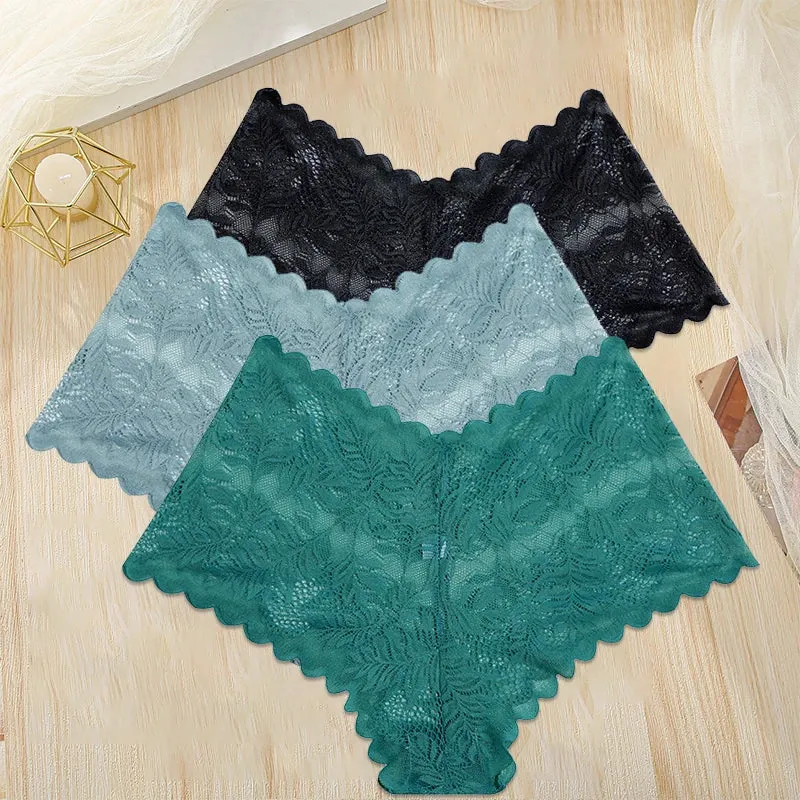 3Stk Frauen Spitze Tanga String Höschen Sexy Schlüpfer Slip Dessous Unterwäsche