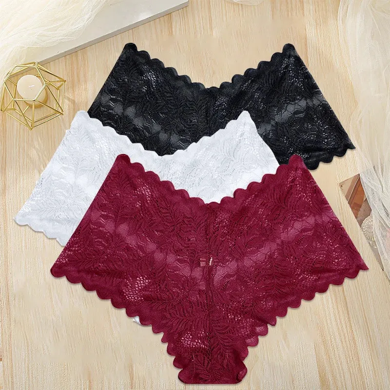 3Stk Frauen Spitze Tanga String Höschen Sexy Schlüpfer Slip Dessous Unterwäsche