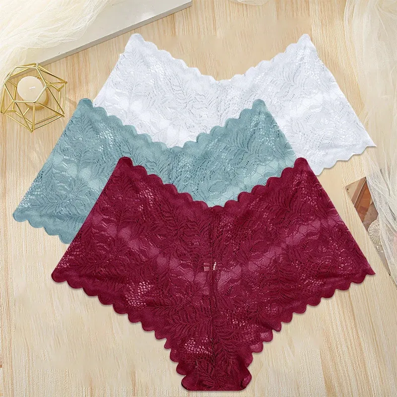 3Stk Frauen Spitze Tanga String Höschen Sexy Schlüpfer Slip Dessous Unterwäsche
