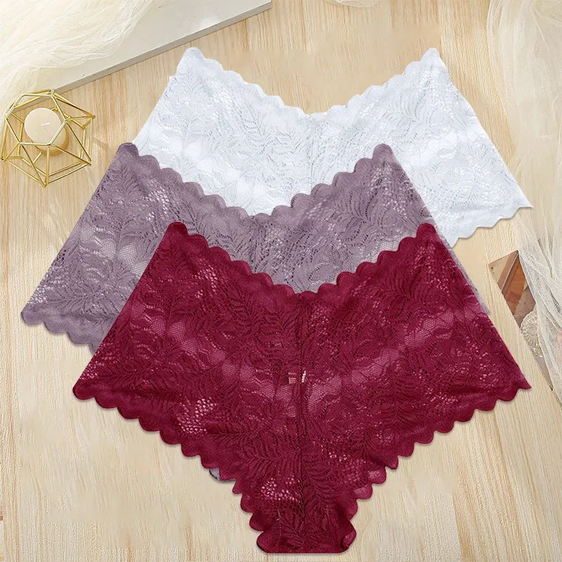 3Stk Frauen Spitze Tanga String Höschen Sexy Schlüpfer Slip Dessous Unterwäsche