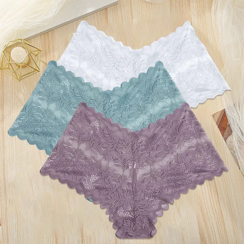 3Stk Frauen Spitze Tanga String Höschen Sexy Schlüpfer Slip Dessous Unterwäsche