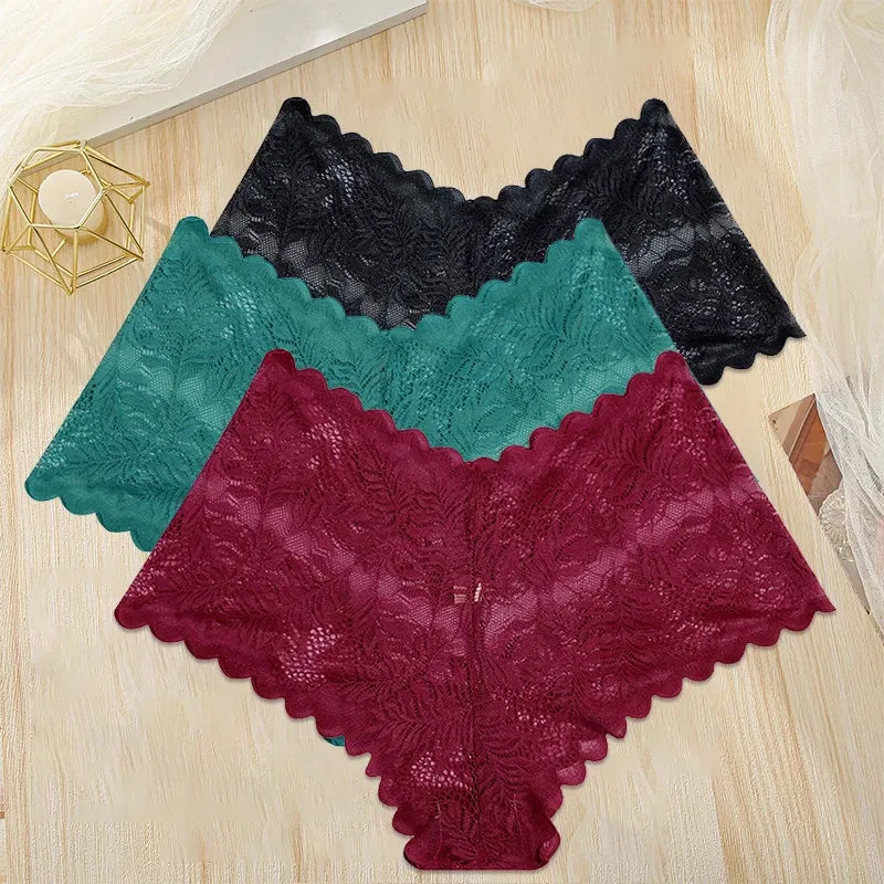 3Stk Frauen Spitze Tanga String Höschen Sexy Schlüpfer Slip Dessous Unterwäsche