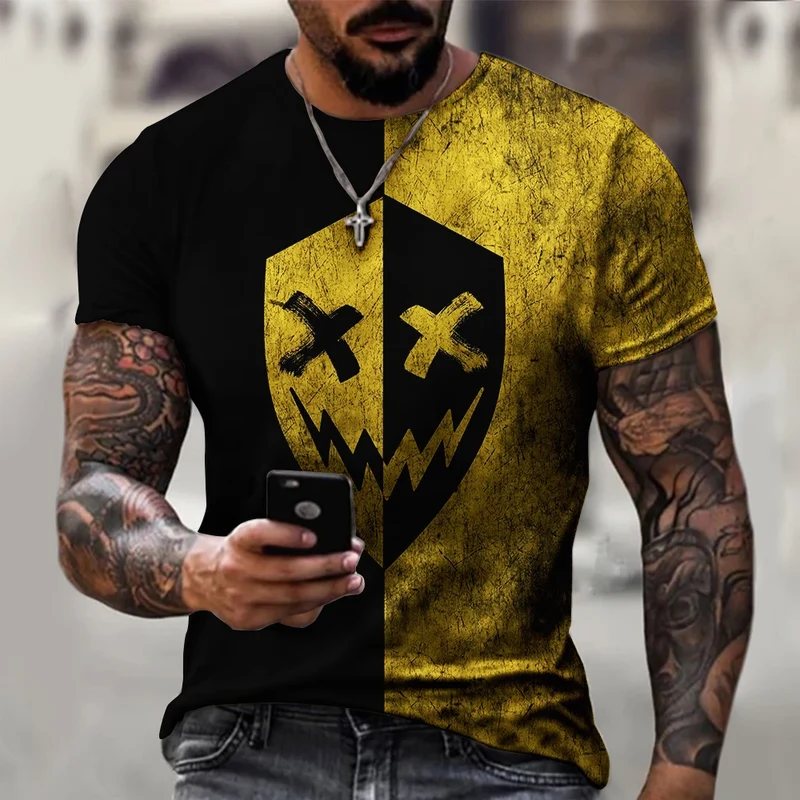 Fashion Herren Hip Hop Smiling Face T-Shirt Rundhals Unisex Sommer StreetwearTop