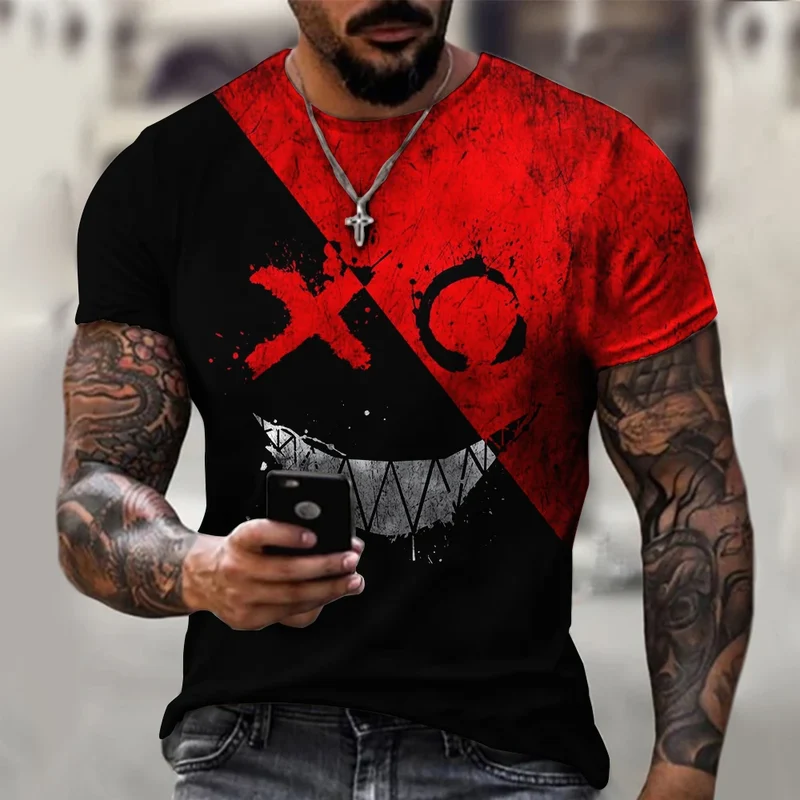 Fashion Herren Hip Hop Smiling Face T-Shirt Rundhals Unisex Sommer StreetwearTop