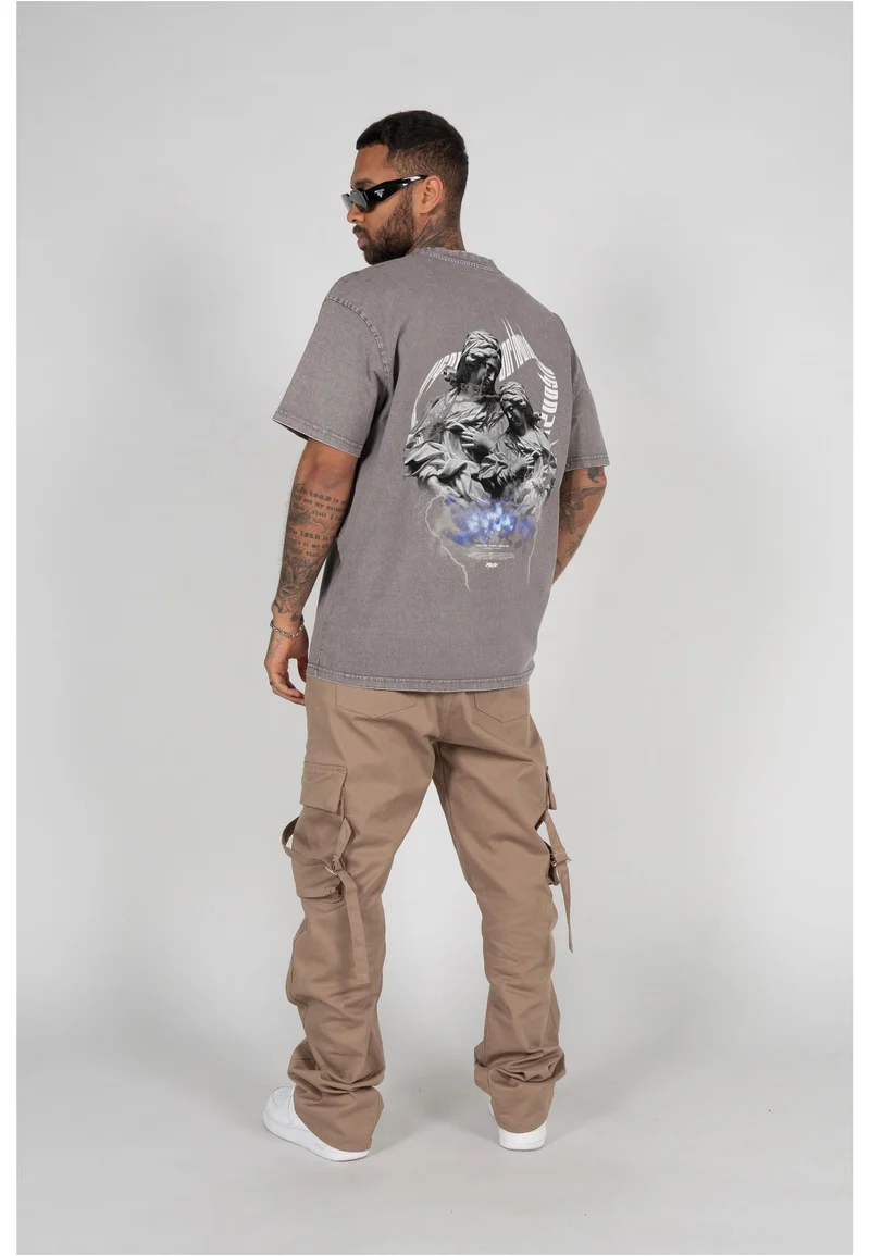 HIGHER THAN HEAVEN V.2 Acid Washed Heavy Oversize Tee