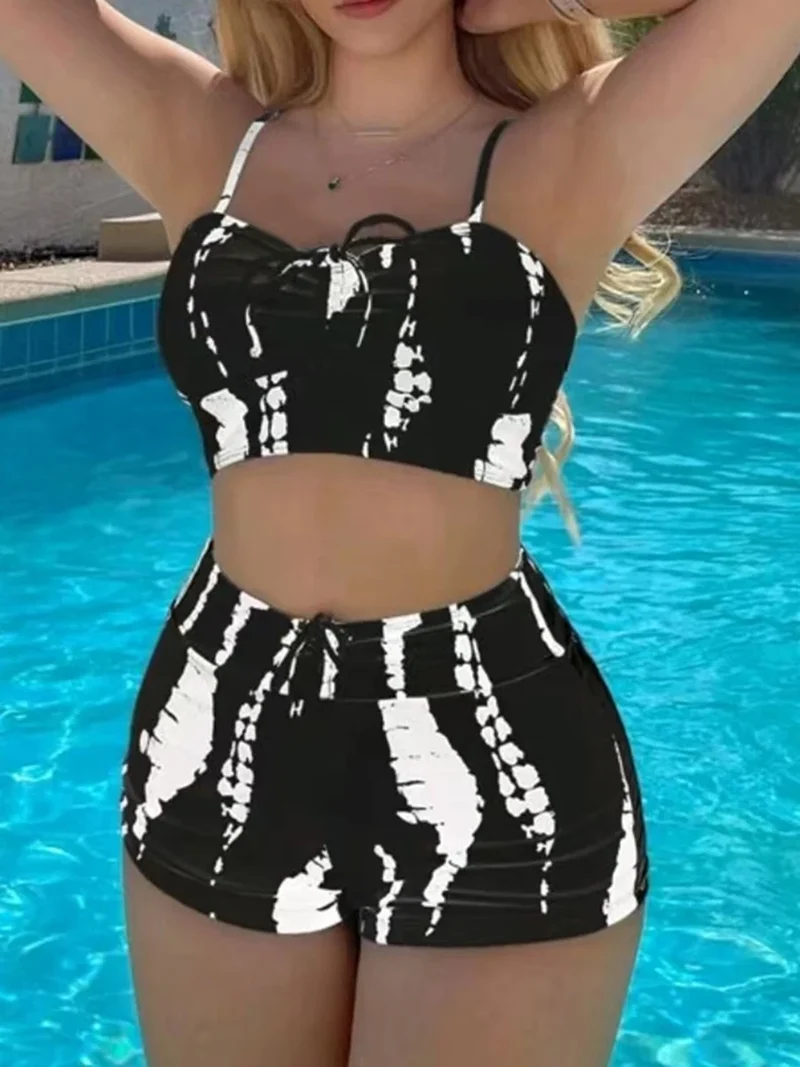 Frauen Bademode Böhmisch Bikini Set Sexy Push Up Badeanzug Damen Tanga Beachwear
