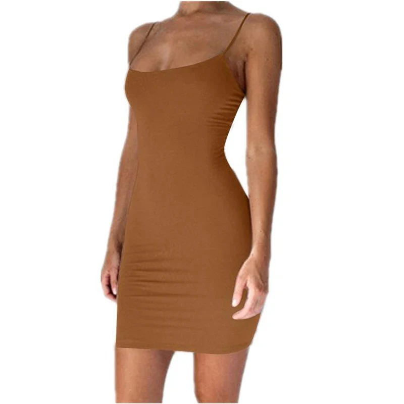 Frauen Sexy Minikleid Trägerloses Kleid Sweatkleid Spaghettiträger Rock Bodycon