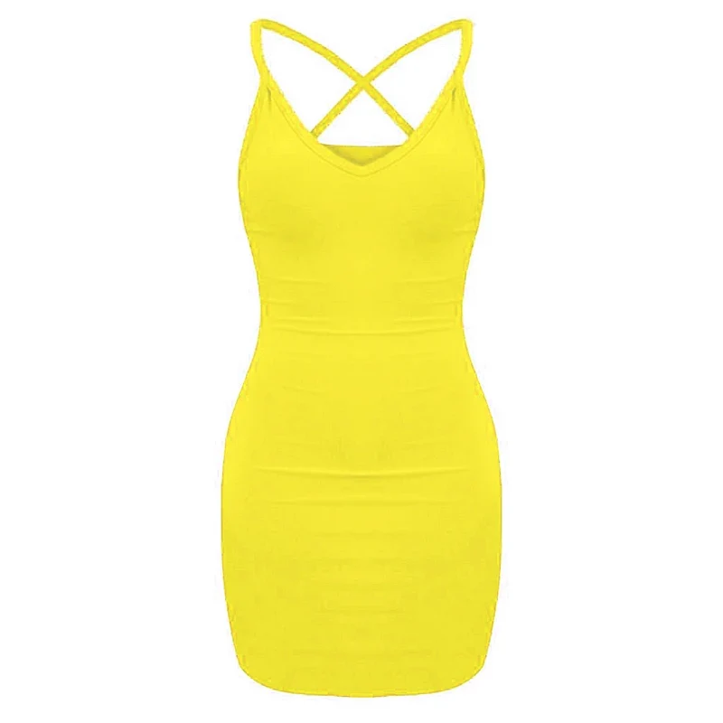 Frauen Sexy Minikleid Trägerloses Kleid Sweatkleid Spaghettiträger Rock Bodycon