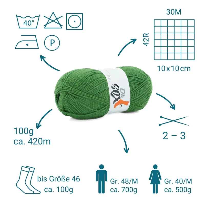 ElbSox Pier 4 | 100g Sockenwolle | 004 - Meeresgrün