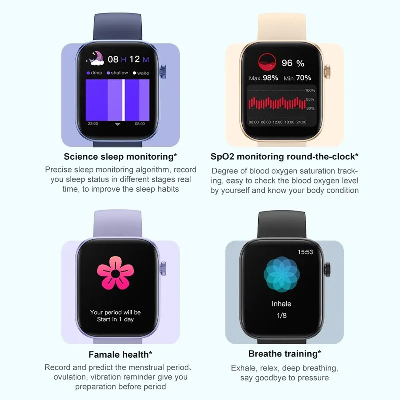 Frauen Smart Watch Männer Farbdisplay Full Touch Fitness Tracker Bluetooth Damen