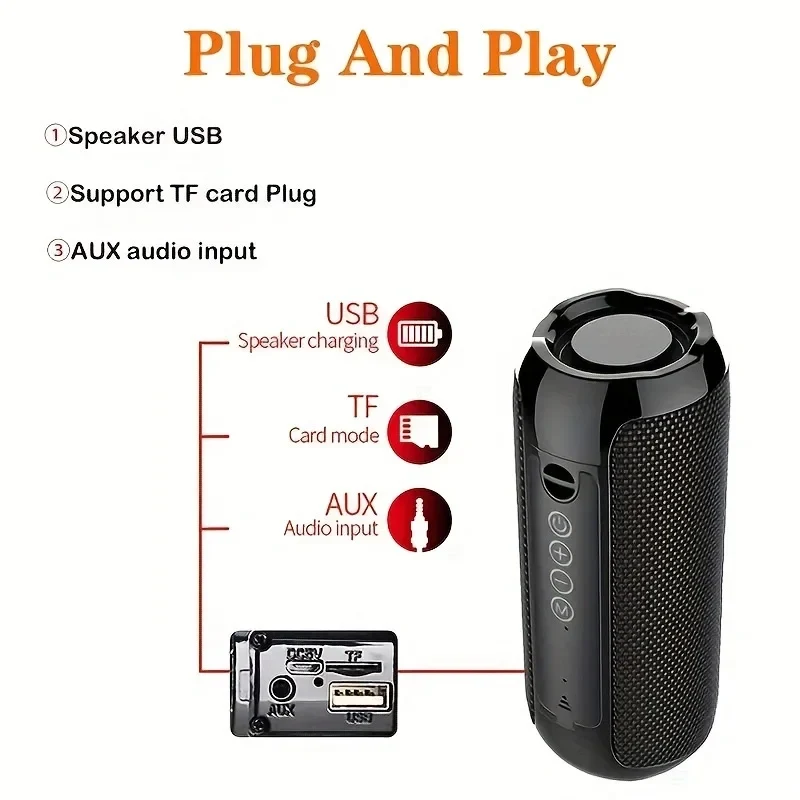 Tragbare bluetooth Lautsprecher 360° Stereo Subwoofer Radio Wireless