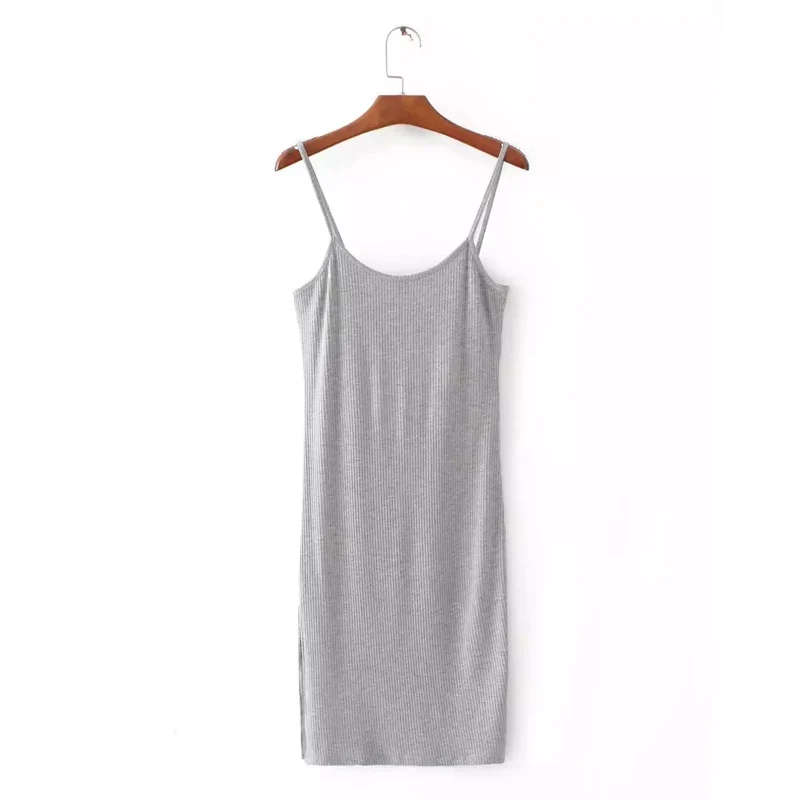 Frauen Sexy Minikleid Trägerloses Kleid Sweatkleid Spaghettiträger Rock Bodycon